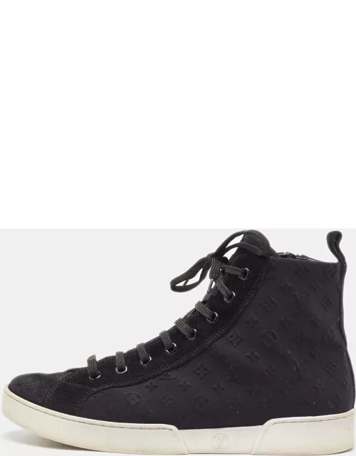 Louis Vuitton Black Monogram Neoprene and Suede Stellar High Top Sneaker
