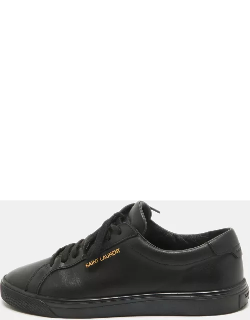 Saint Laurent Paris Black Leather Andy Low Top Sneaker