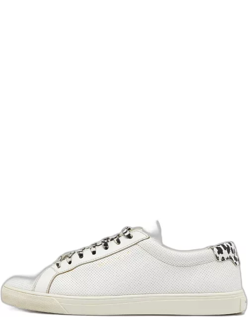 Saint Laurent White Leather Andy Lace Up Sneaker