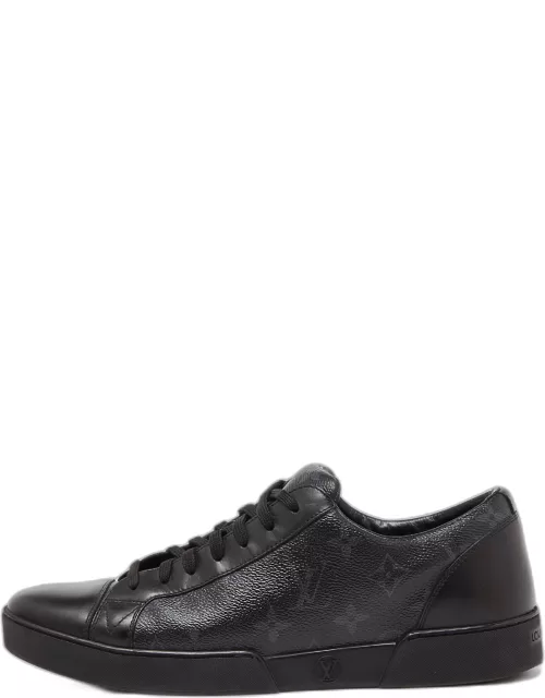 Louis Vuitton Black Leather and Monogram Coated Canvas Match Up Sneaker
