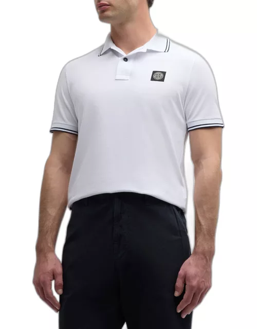 Men's Patch Polo Shirt with Tipping