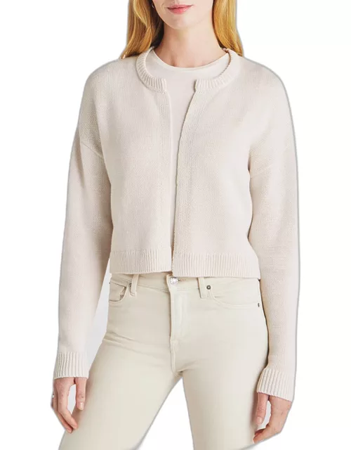 Lily Cropped Open-Front Cardigan