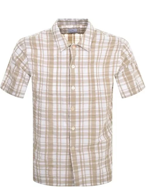 Paul Smith Casual Fit Short Sleeved Shirt Beige
