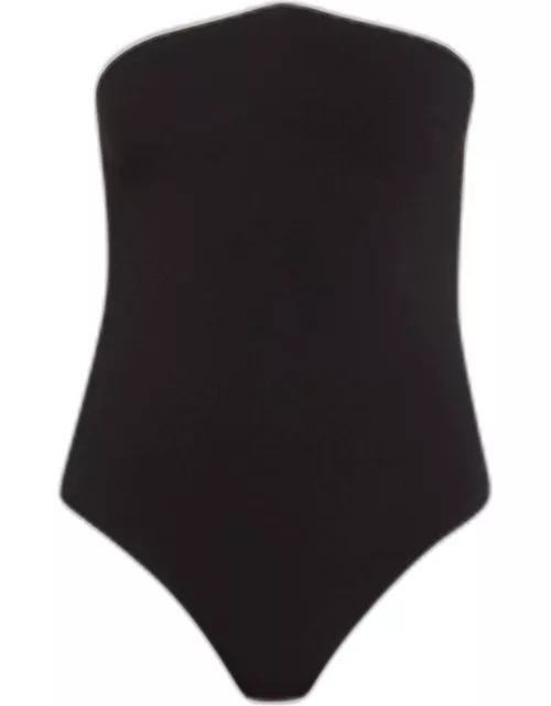 Crepe One-Piece Swimsuit with Contrast Piping