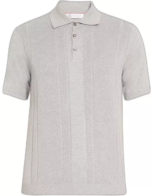 Men's Ribbed Cotton Dress Polo Shirt