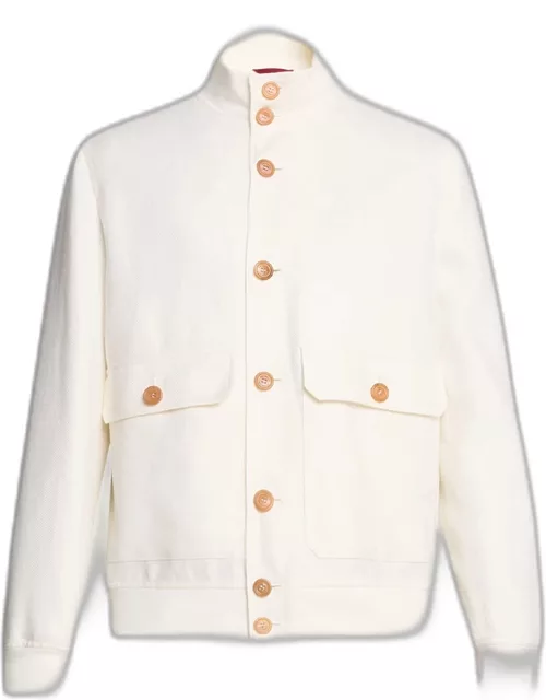 Men's Brunello Style Bomber Jacket with Pocket