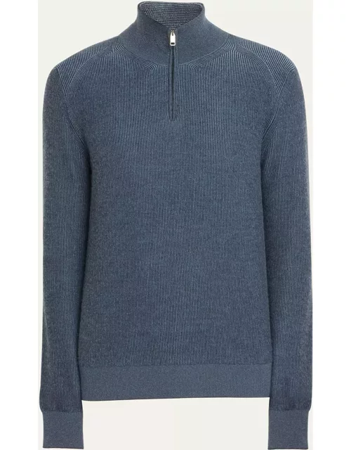 Men's Cashmere-Wool Quarter-Zip Sweater