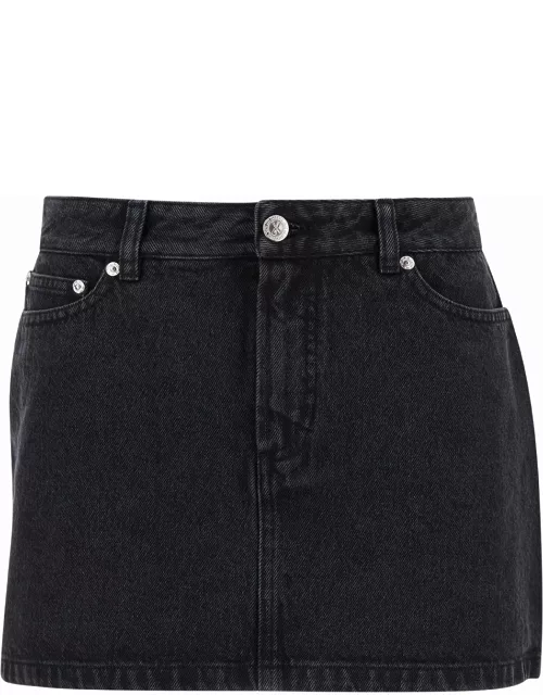 A.P.C. Five-pocket Mini-skirt In Cotton Blend Deni