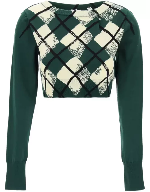 BURBERRY "cropped diamond pattern pullover