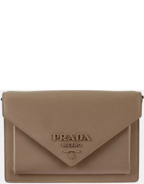 PRADA Beige Mini Saffiano Lux Envelope Bag