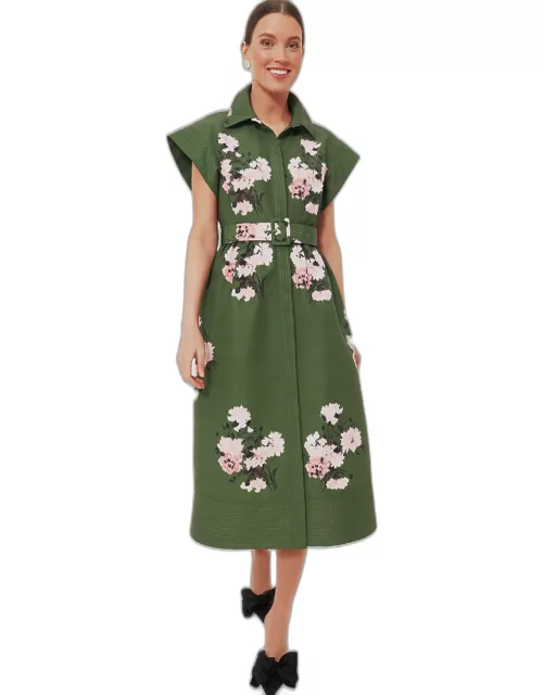 Olive and Pressed Powder Floral Chloe Dres