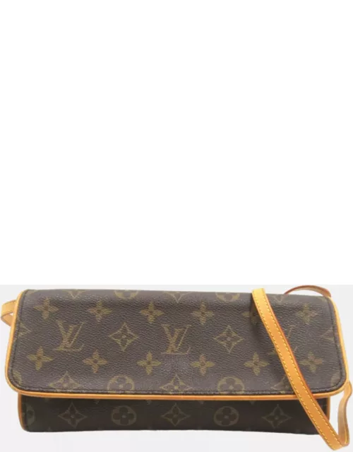 Louis Vuitton Brown Canvas Monogram Pochette Twin GM Crossbody Bag