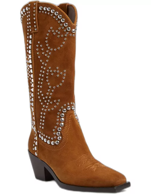Cacao Suede with Silver Studs Wilder Boot