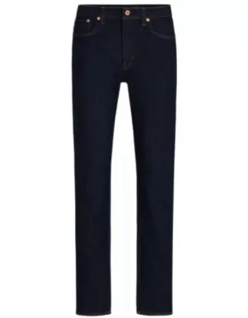 Slim-fit jeans in dark-blue stretch denim- Dark Blue Men's Jean