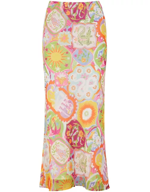 Never Fully Dressed Printed Chiffon Midi Skirt - Multicoloured - 12 (UK12 / M)