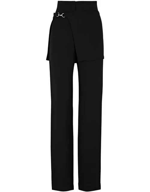 Paris Georgia Apron Layered Slim-leg Trousers - Black - M (UK12 / M)