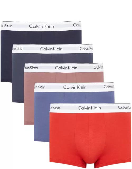 Calvin Klein Logo Stretch-cotton Trunks - set of Five - Multicoloured