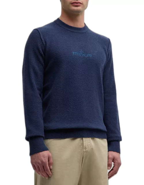 Men's Gauzed Cotton-Blend Logo Sweater