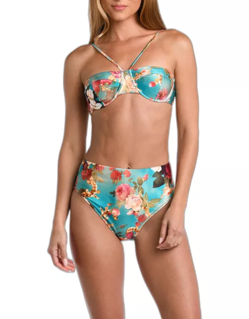 Alexandria Roses Structured Bikini Top