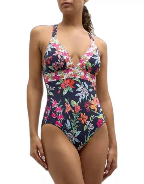Summer Floral Reversible One-Piece Swimsuit