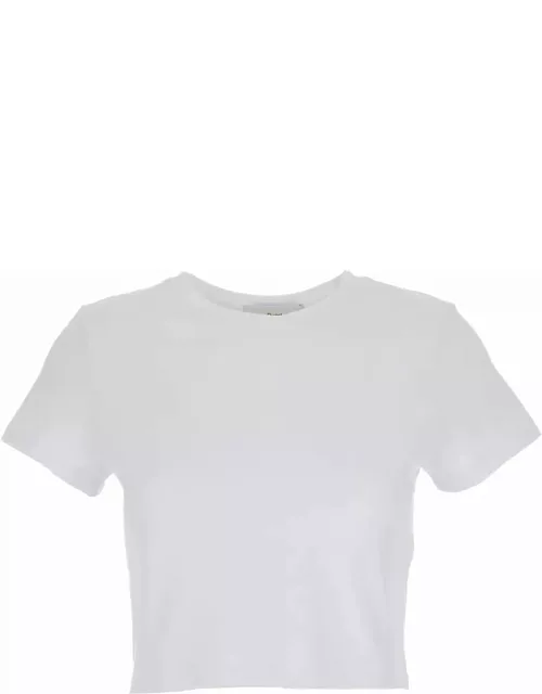 Dunst White Cropped Tee In White Cotton Woman