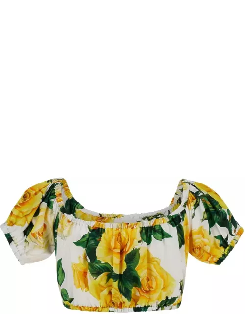 Dolce & Gabbana Crop Top With Floral Print