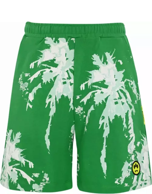 Barrow Fleece Bermuda Shorts With 3d Palm Tree Print