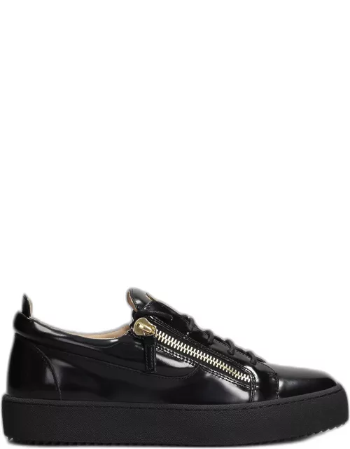 Giuseppe Zanotti Frankie Sneakers In Black Patent Leather