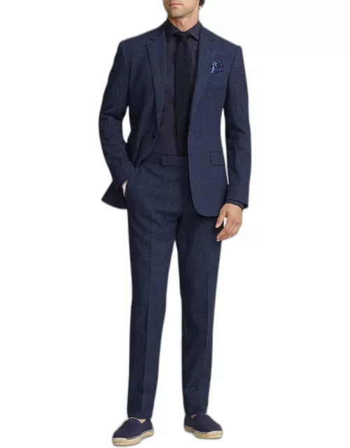 Men's Kent Hand-Tailored Plaid Seersucker Suit