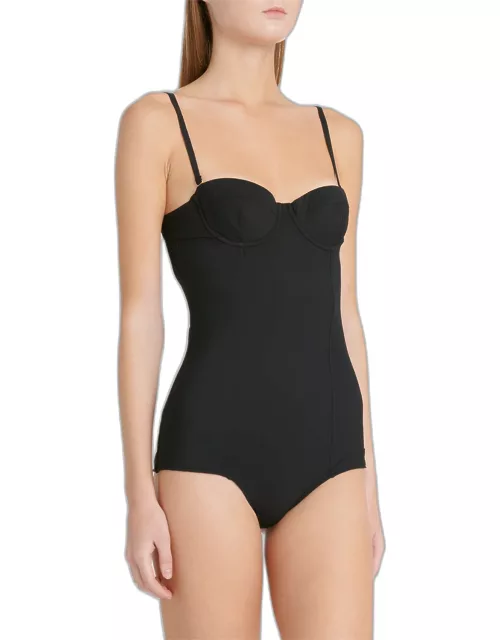 Solid Balconette One-Piece Swimsuit