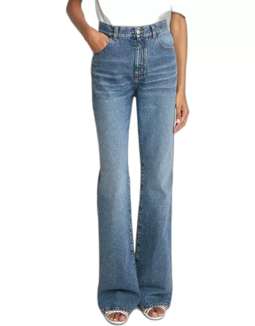 High-Rise Heart-Pocket Wide-Leg Denim Jean