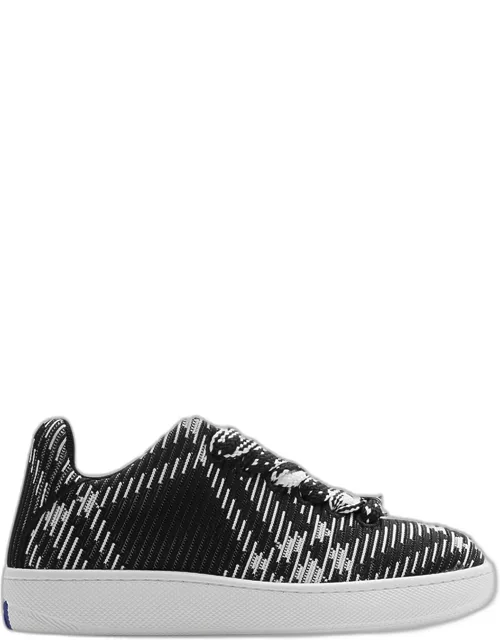Box Check Knit Low-Top Sneaker