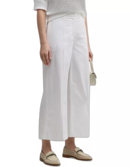 Cropped High-Rise Wide-Leg Pintuck Pant