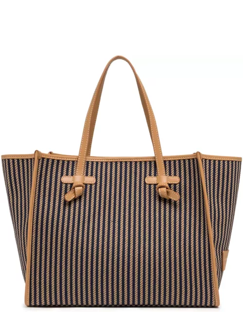 Gianni Chiarini Marcella Shopping Bag In Canvas With Striped Pattern