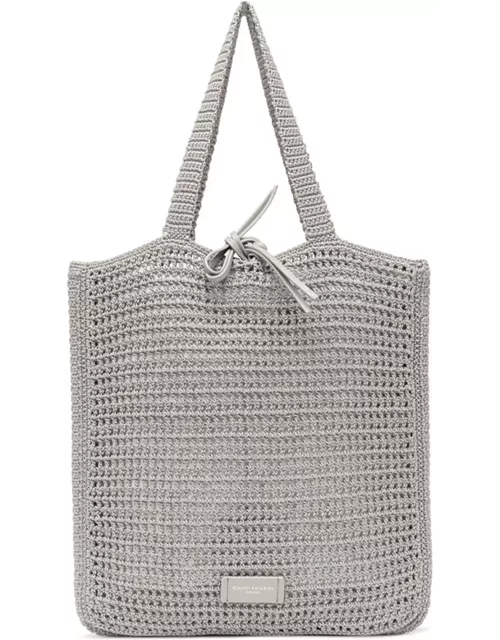 Gianni Chiarini Gray Vittoria Shopping Bag In Crochet Fabric