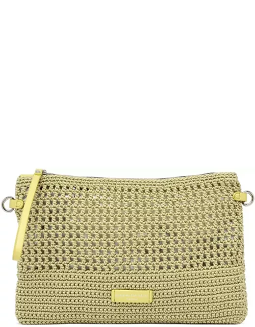 Gianni Chiarini Yellow Victoria Clutch Bag In Crochet Fabric