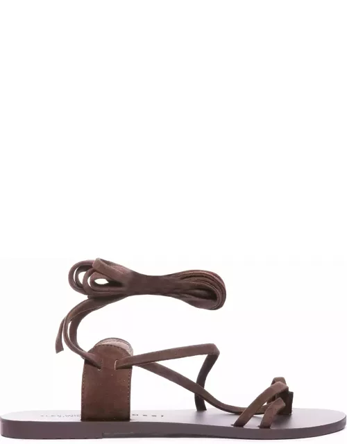 Manebi Tie- Up Leather Sandal