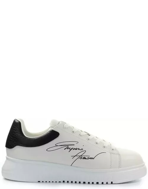 Emporio Armani Signature Cream Black Sneaker
