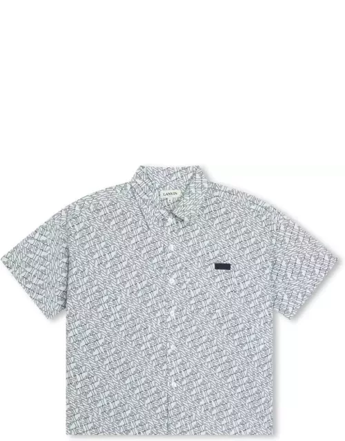 Lanvin Short Sleeved Shirt With Logo Pattern