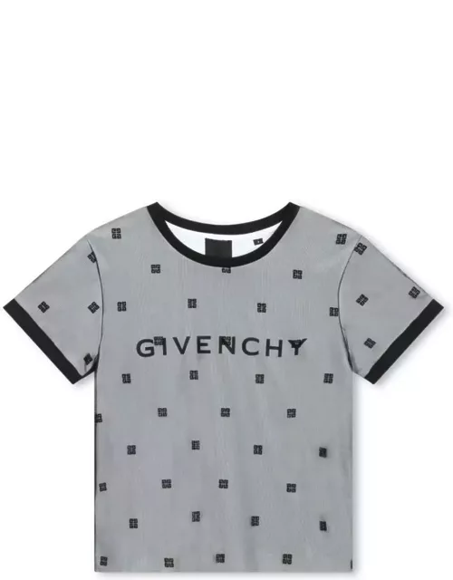 Givenchy Black T-shirt With Logo And All-over 4g Motif