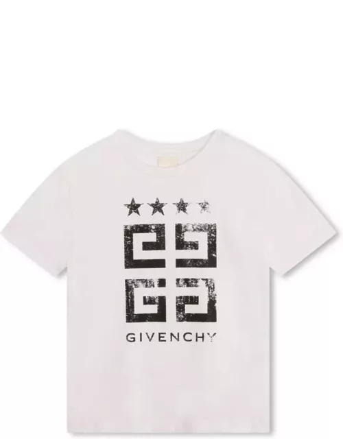 White T-shirt With Black Givenchy 4g Print