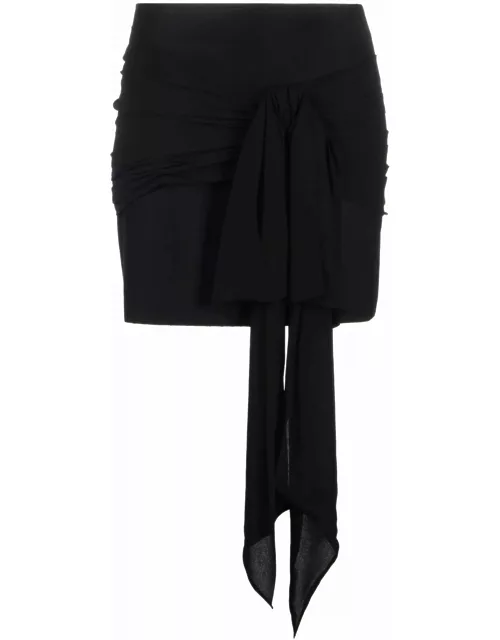 Philosophy di Lorenzo Serafini Black Virgin Wool-cashmere Blend Miniskirt