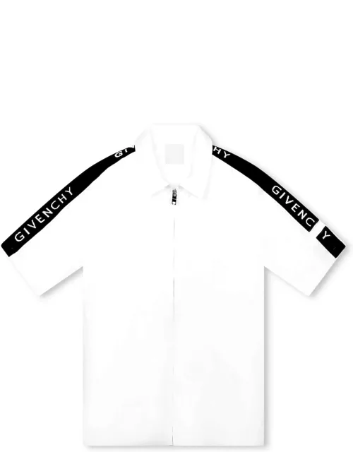 Givenchy White Shirt With Zip And Logo Band