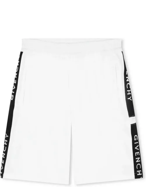 Givenchy White Shorts With Logo Band