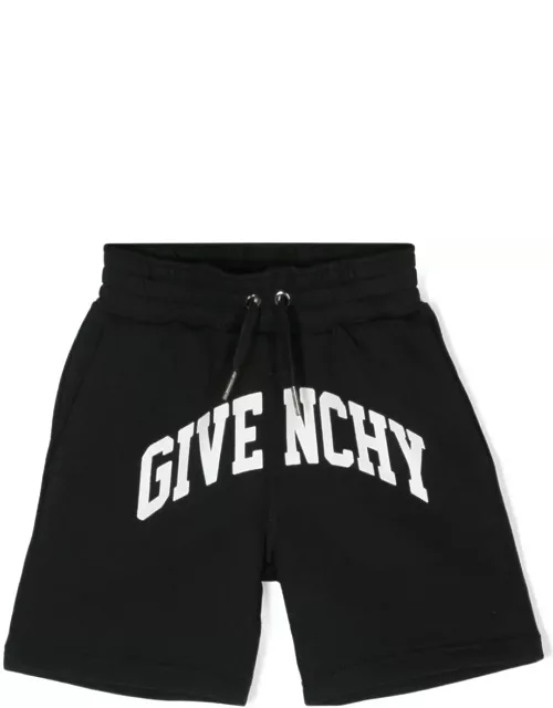 Givenchy Black Shorts With Arched Logo