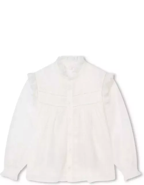 Chloé White Shirt With All-over Star Embroidery