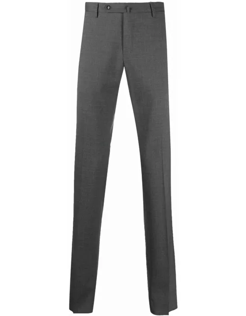 Incotex Grey Virgin Wool Slim-fit Tailored Trouser