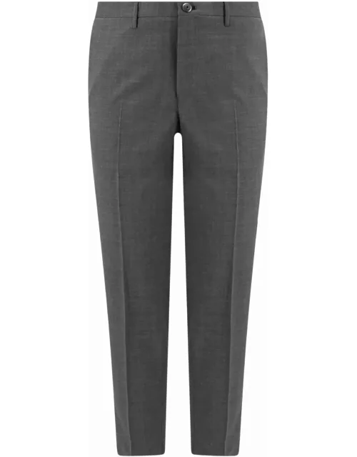 Incotex Grey Virgin Wool Chino Trouser