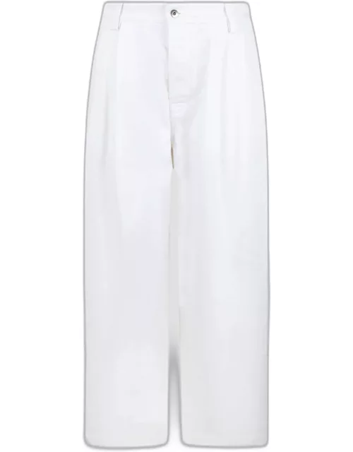 Bottega Veneta White Pleated Denim Trouser