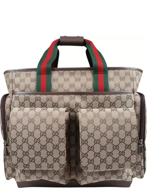 Gucci Beige Mum Bag With All-over Gg Logo
